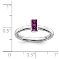 thumbnail image 5 of Solid 925 Sterling Silver Stackable Rhodolite Garnet Ring Eternity Band Size 9, 5 of 6