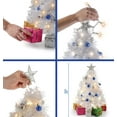 Prextex 23" DIY Tabletop Mini White Christmas Tree with WarmWhite LED