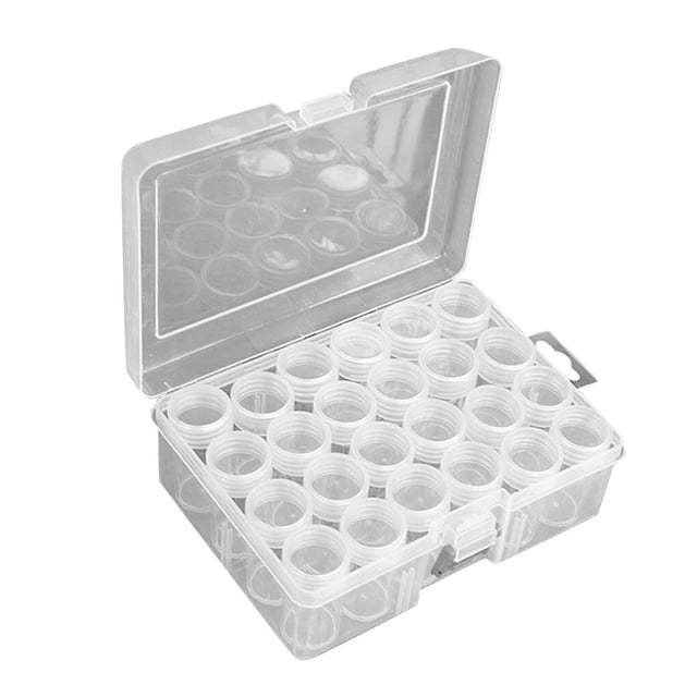 Inteprter 24 Uds botellas de almacenamiento de diamantes 5d Diy caja de accesorios de pintura de diamantes contenedores redondos de plástico para joyas Artesanía No.04 Inteprter HA004659-04