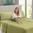 thumbnail image 6 of Flex-Top King Size Bed Sheets Set Sage Green, Luxury Bedding Sheets Set, 4-Piece Bed Set, Deep Pockets Fitted Sheet, 100% Soft Microfiber, Hypoallergenic, Cool & Breathable, by Clara Clark, 6 of 7