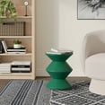 thumbnail image 3 of LeisureMod Aura Modern Round Side Table with Double Hourglass Design, ABS Plastic Accent End Table for Living Room, Patio, Indoor & Outdoor Use, Green, 3 of 11
