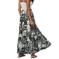 thumbnail image 3 of vigerkar Women's Summer Boho Floral Maxi Skirts High Waisted Flowy Swing Beach Long Skirt with Pockets 2025 Grey, XL, 3 of 5