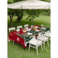 thumbnail image 3 of Outdoor Tablecloth with Umbrella Hole and Zipper, Red Christmas Tree Rectangle Table Cloth 60x102 Inch Waterproof Tablecloth, Xmas Trees Snowflake Winter Holiday Picnic Table Cover for Patio Camping, 3 of 7