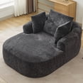 thumbnail image 6 of Oversized Chaise Longue Chair Indoor, Modern Upholstered Chenille Deep Seat Sofa Bed with Throw Pillows and Armrests, Sleeper Sofa Couch for Living Room, Bedroom Apartment, 6 of 8