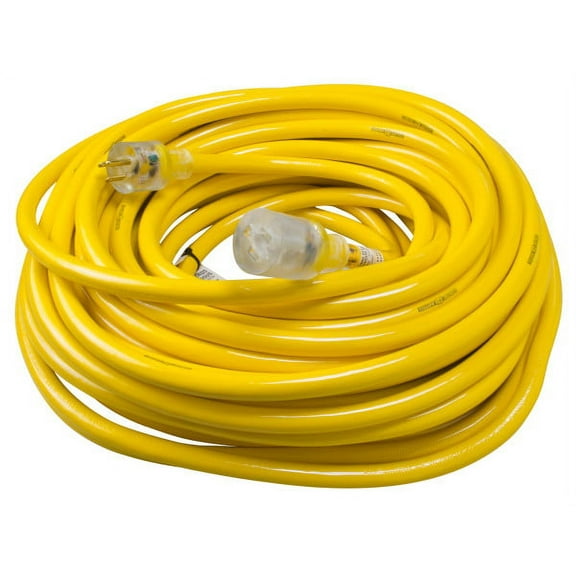 Yellow Jacket 2806 10/3 Heavy-Duty 15-Amp Premium SJTW Contractor Extension Cord with Lighted End, 100-Feet