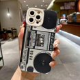 thumbnail image 3 of Funda de teléfono con patrón de radio para iPhone 11 12 13 14 15 16 Pro Max XS XR 7 8 Plus SE 2022, funda de silicona suave mate a prueba de golpes, 3 of 5