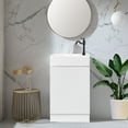 thumbnail image 2 of Glavbiku Bathroom Vanity with Sink & Ceramic Top,2 Tier Shelf,Toilet Rolls Holder,18.6" W,White, 2 of 12
