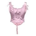 thumbnail image 6 of Fjofpr Clothes Pink Corset Tops for Women Fashion Women Style Solid Color Backless Ribbon Waist Camisole Shapewear Tops, 6 of 6