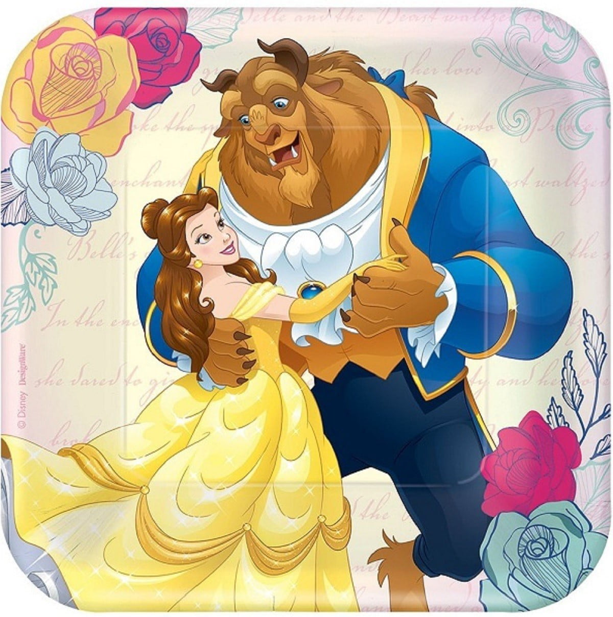 Love's First Dance Includes Hanger Disney's Beauty and the Beast 8 Decorative Plate #7139C