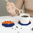 thumbnail image 5 of Arizona Flag Leather Drink Coasters for Drinks (6 Pack) for Tabletop Protection Octagon, 5 of 6