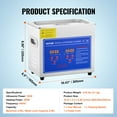 thumbnail image 6 of KFFKFF 3L Ultrasonic Cleaning Machine 120W Ultrasonic Cleaning Machine Ultrasonic Parts Cleaner Stainless Steel Professional Ultrasonic Cleaning Machine with Heater Timer, 6 of 8