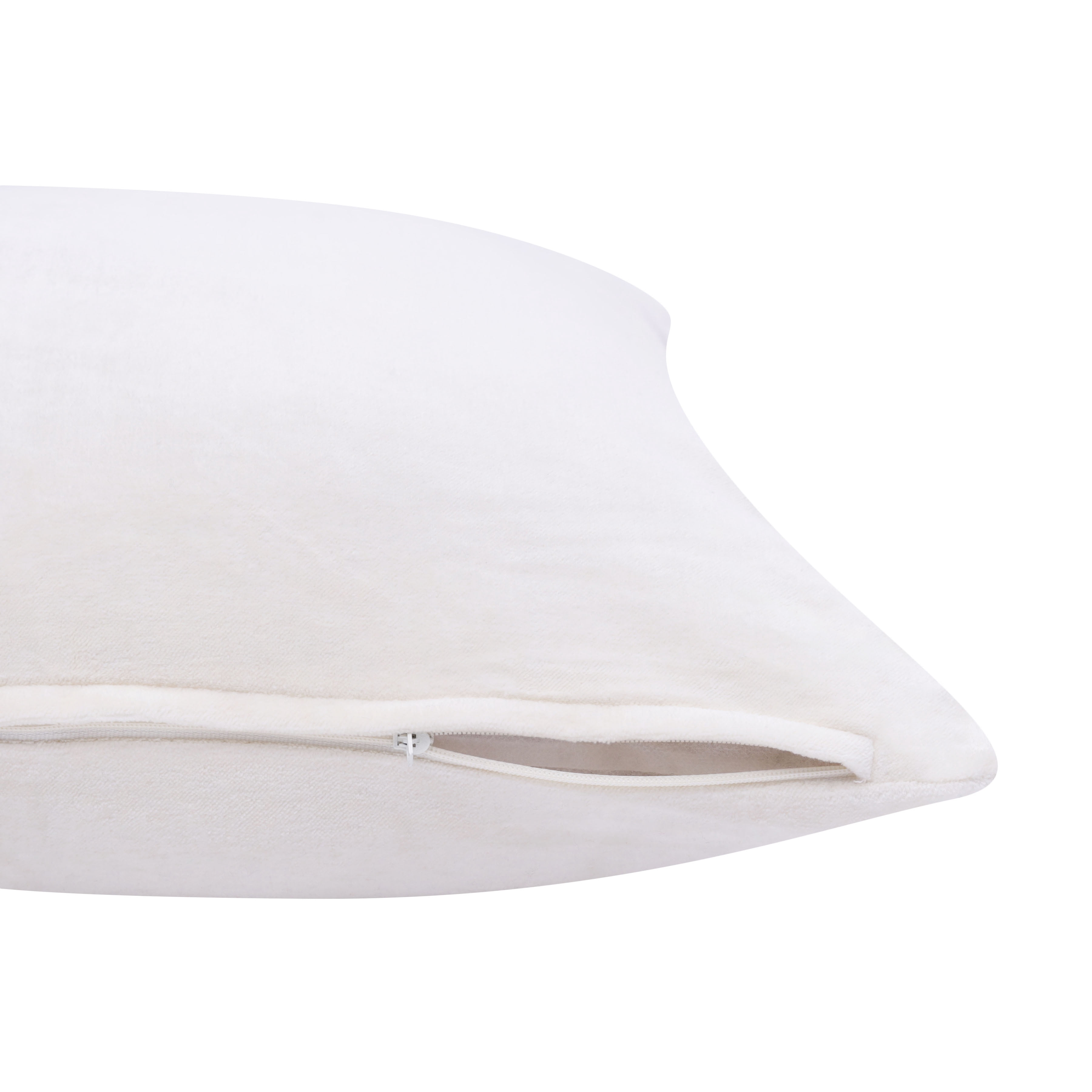 Harlow Hill Stacy Garcia Ivory Solid 20" x 20" Cotton Adult Decorative Feather Filled Pillow