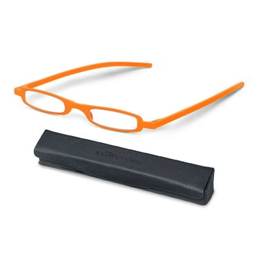SlimViews Tangelo Orange Reading Glasses  1.00 Magnification with case