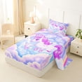 thumbnail image 2 of Erosebridal Cartoon Animal Unicorn Twin Sheet Sets For Kids,Kawaii Rainbow Stars Bedding 3pcs, 2 of 6