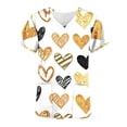 thumbnail image 3 of LSLJS Blouse à Manches Courtes Col en V pour Femmes Imprimé Saint-Valentin avec Poches, Blouses Médicales pour Femmes, 3 of 4
