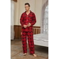 thumbnail image 2 of U2SKIIN Mens Plaid Pajama Set, Soft Print Pajamas for Men, Lightweight Warm PJS with Pockets(Red-black Plaid, Medium), 2 of 4