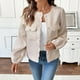 thumbnail image 4 of Ailaofu Women's Tweed Blazers Jackets Casual Long Sleeve Button Down Business Short Casual Cropped Coats, 4 of 6