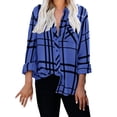 thumbnail image 3 of Camisa Mujer Cuello De Solapa Botones A Cuadros Con Botones FleinngHoz JD710495497, 3 of 7