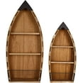 thumbnail image 2 of Wood Hanging Boat Shelf Nautical 3-Tiered Shelves Beach Themed Decorative Bookcase Wooden Wall Art Ornament Display Shelf, 2 of 6