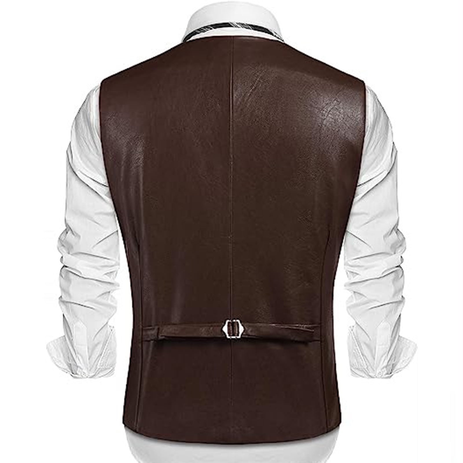 AMERI】RIDERS FAKE LEATHER VEST JACKET Zeiyignr Leather Motorcycle