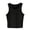 504_Black, variant on Tank Top with Built in Bra for Women Short I Shaped Vest Chest Cushion Slim Fit Underwear Including Exposed Navel Waist Base Shirt Tank Tops