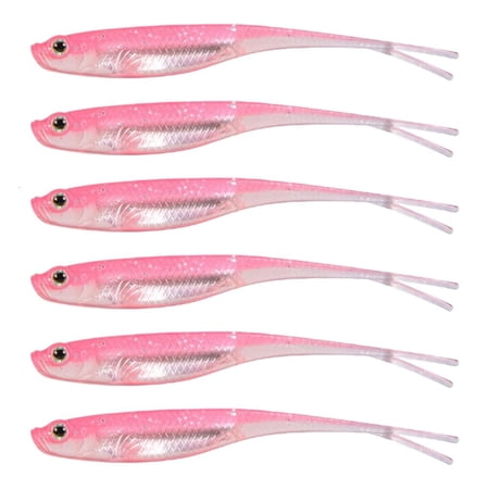 Yihuala 6Pcs Soft Lures Floating Baits Artificial Swimbaits Fork Tail Swimbaits Lures Soft Artificial Baits Fishing Lure