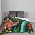 thumbnail image 6 of XMXT Flannel Throw Blanket for Couch, Flat Dinosaur Illustration Bed Sofa Decor Blankets for Home Bedroom, 60 x 50 inches, 6 of 9