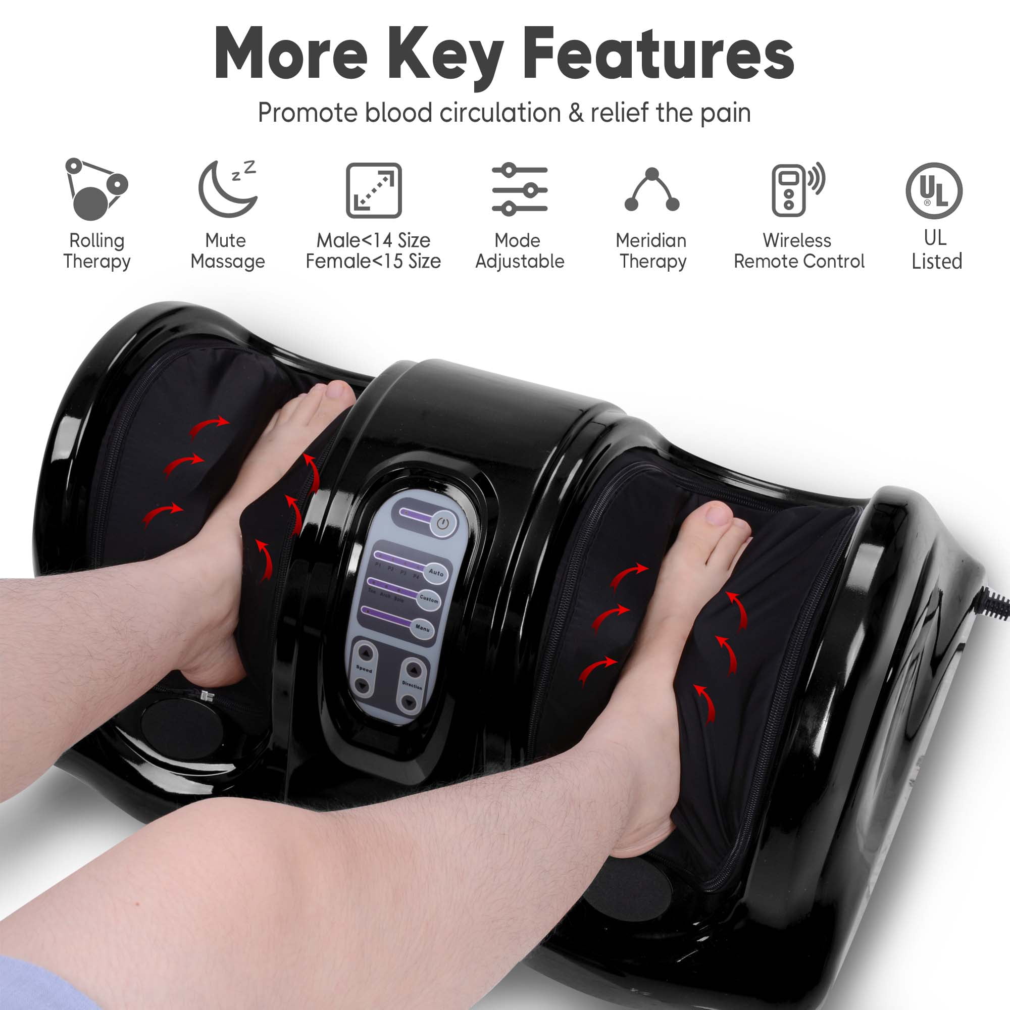 HealthmateForever 6 heads remote control kneading massage pillow, Shiatsu  foot neck & back massager …See more HealthmateForever 6 heads remote  control