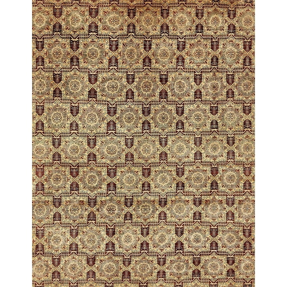 Ahgly Company Indoor Rectangle Abstract Red Brown Abstract Area Rugs, 3' x 5'