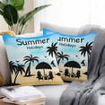 thumbnail image 2 of Summer Holidays Outdoor Pillow Covers Set of 2 Palm Trees Vacation Waterproof Throw Pillow Case Decorative Square Cushion Cover for Patio Couch Garden Balcony, 26"x26", 2 of 9