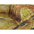 thumbnail image 3 of Ambesonne Nature Quilted Coverlet 3 Pcs, Autumn in Relax Forest, King Size, Orange Brown, 3 of 4