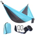 thumbnail image 1 of Hamaca al aire libre ultraligera giratoria de nailon 210t, hamaca de cuerda transpirable simple y doble para acampar, 1 of 5