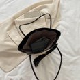 thumbnail image 4 of Bolso tejido de paja para mujer, bolso de mano con lazo para la playa, para vacaciones (negro), 4 of 5