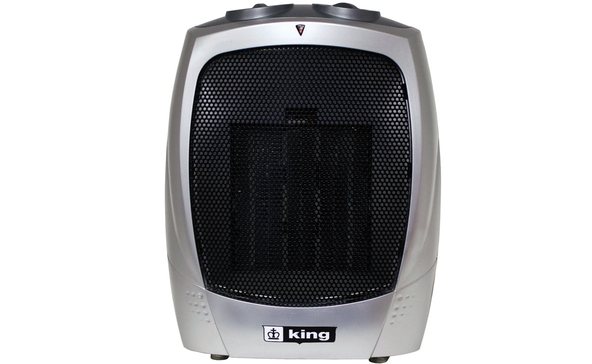 King Electric Portable Ceramic Fan Heater, 1500W / 120V, Silver, PH2