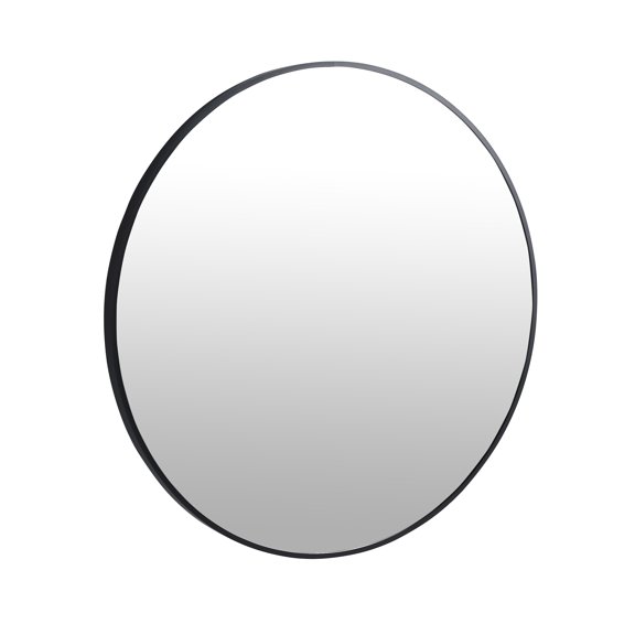 Knubmt 32 Inch Black Aluminum Frame Makeup Mirror Wall Mirror for Bathroom, Living Room