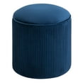 thumbnail image 2 of HOMCOM Small Round Velvet Footstool Ottoman Under Desk Foot Rest, Blue, 2 of 9