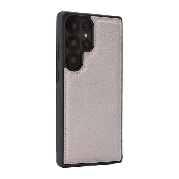 Magnetic For Samsung Galaxy S26 Phone Case,Compatible With Wireless Charging,Lychee Pattern PU Leather Back,Shockproof PC TPU Hybrid Anti-fall Drop Protection,Rugged Thin Phone Case,Gray