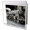 3dRose Magic Lantern Vintage LMS Royal Scot Steam Locomotive Train Station - Greeting Card, 6 by 6-inch