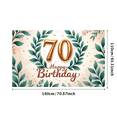 thumbnail image 7 of Elegant Design Happy Birthday Banner Decorative Green Leaves Gold Number 70 for Milestone Celebration Indoor Party Event, 7 of 7