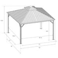 thumbnail image 4 of Kozyard Caesar Hardtop Aluminum Gazebo with Galvanized Steel Roof, Mosquito Netting and Privacy Sidewalls (12ft x 12ft, Gray), 4 of 7