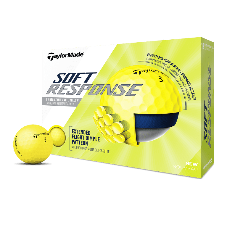 Taylormade Soft Response Golf Balls, Yellow, 12 Pack