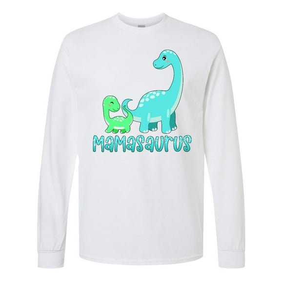 Inktastic Mamasaurus with Cute Brontosaurus Family Long Sleeve T-Shirt