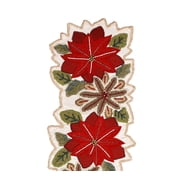 Christmas Floral Table Runner, Handmade Table Runner, Velvet Flower Table Runner, Beaded Table Runner 13X36 Inches