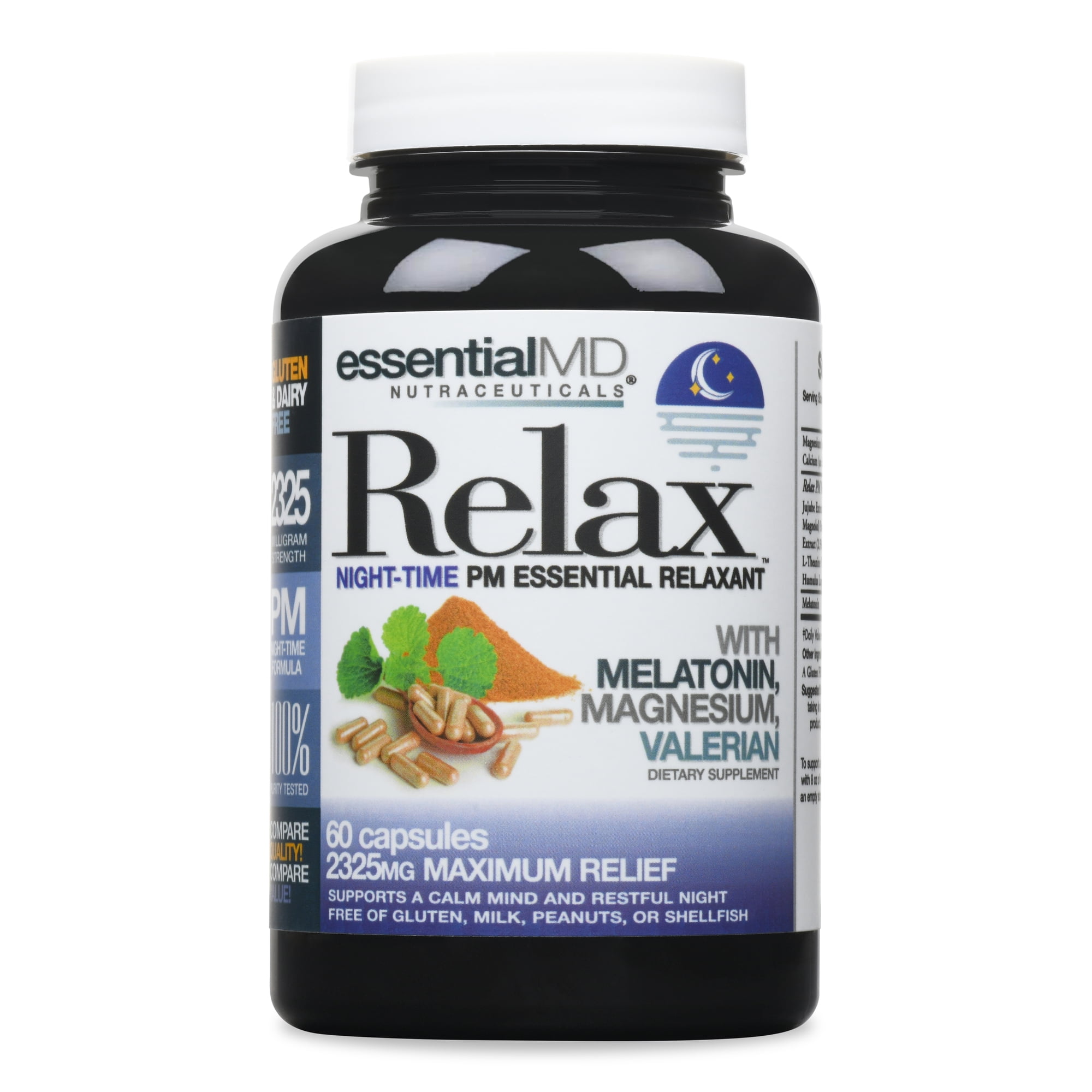 Natural Relax Essentials PM Night Time by EssentialMD - 60 Count