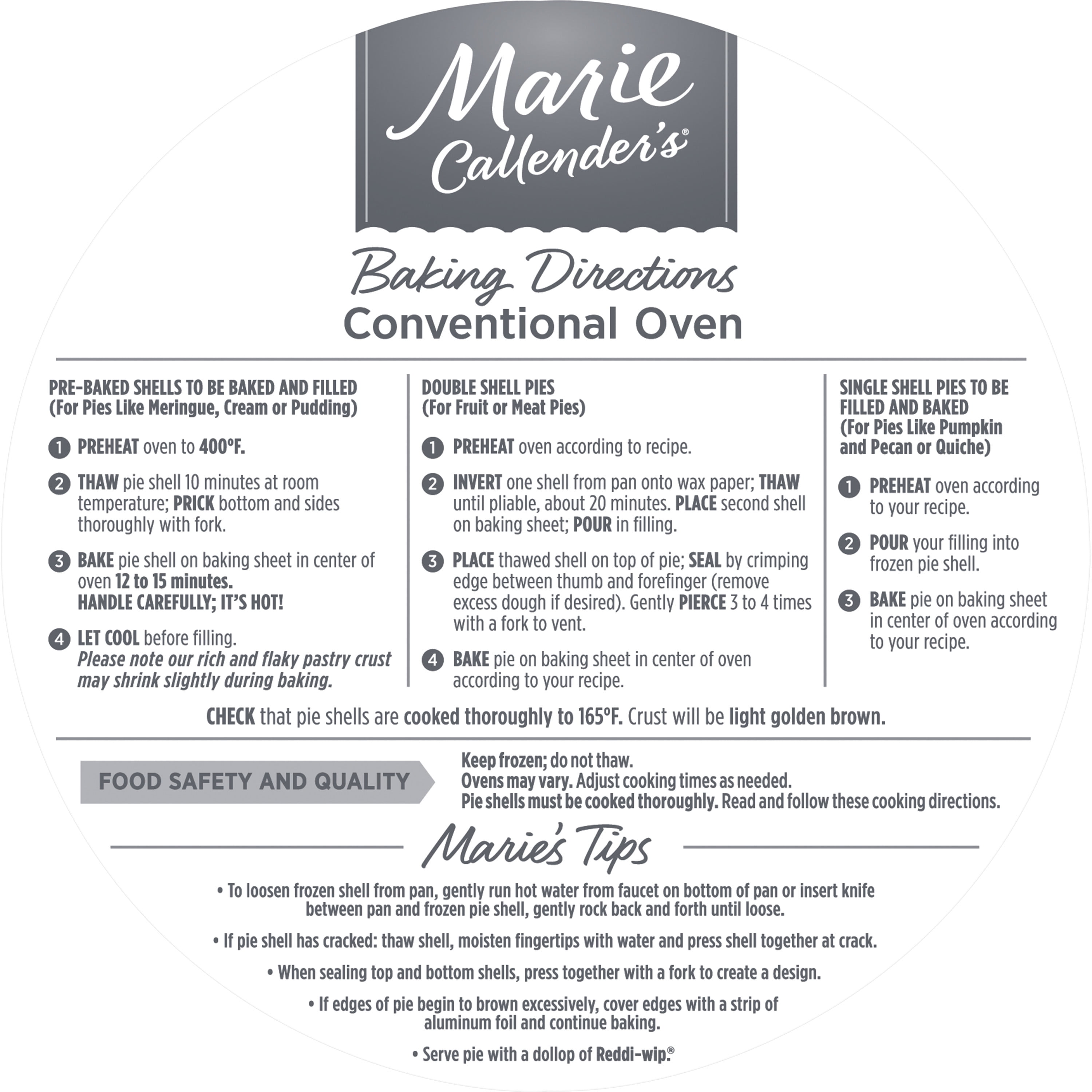 Marie Callender's Pastry Pie Shells, 16 oz, 2 Ct (Frozen) - Walmart.com