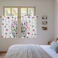 thumbnail image 3 of Pink Flowers Yak Tier Curtains 54 Inch Length, Vintage Spring Floral Bathtub Watercolor Cafe Short Curtains for Bathroom Over Sink, Small Kitchen Curtain Light Filtering Drapes 2 Panels 27.5"Wx54"L, 3 of 8