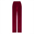thumbnail image 3 of Lmnyox High Waist Trousers for Women Flowy Wide Leg Velour Palazzo Pants Fall Trendy Longe Pants, 3 of 5