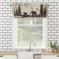 thumbnail image 3 of Cabin Bear Valance Curtain for Kitchen Rustic Farmhouse Wooden Western Country Wild Animal Privacy Decorative Rod Pocket Short Window Valance Curtains 54 by 18 in, 1 Panel, 3 of 6