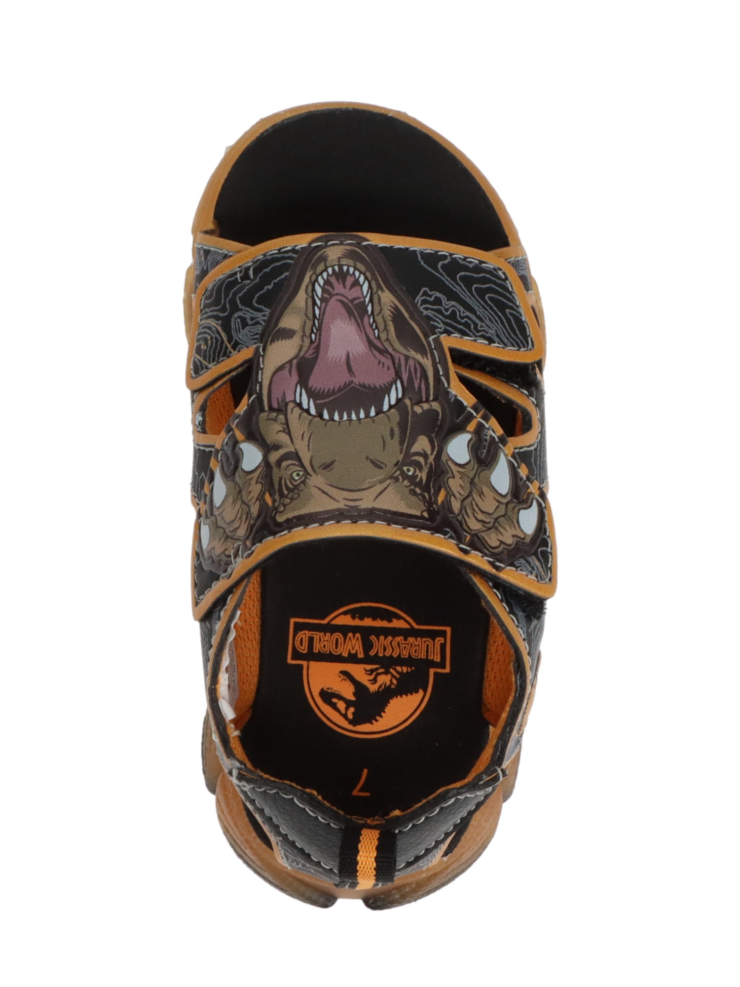 Jurassic World by Universal Little Boys Open Toe Orange Sandal