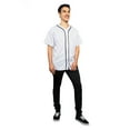 thumbnail image 5 of Men's Hipster Hip Hop Button Down Pin Striped Baseball Jersey Short Sleeve Shirt BJ44 - White - 3X-Large, 5 of 5